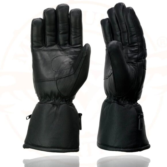 Tennessee Leather Unisex Black Leather Gauntlet Motorcycle Glove 1803, XL 💸 - Picture 6 of 6